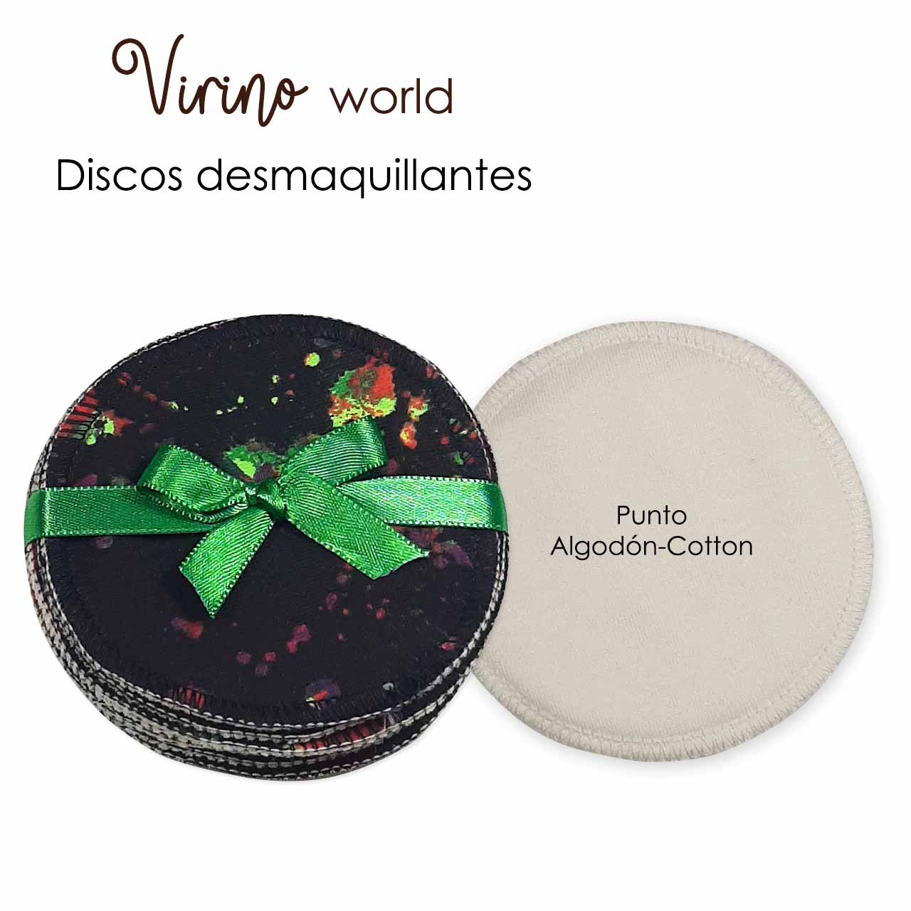 Discos demaquillantes Virino world algodon Punto Neon